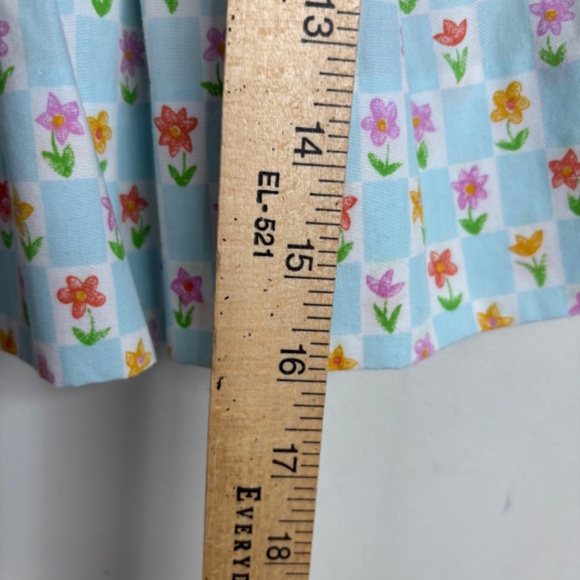 VTG 90s Carters Floral Dress 24M Flutter Cap Sleeve Cottage Babydoll Pinafore - Picture 8 of 10